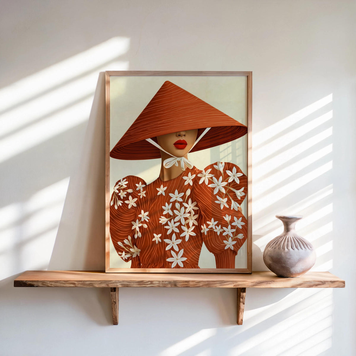 Filipino Sampaguita Flower Print, Philippines Woman Fashion Wall Art, Filipina Tropical Asian Girl Botanical Poster, Pinoy Heritage Decor