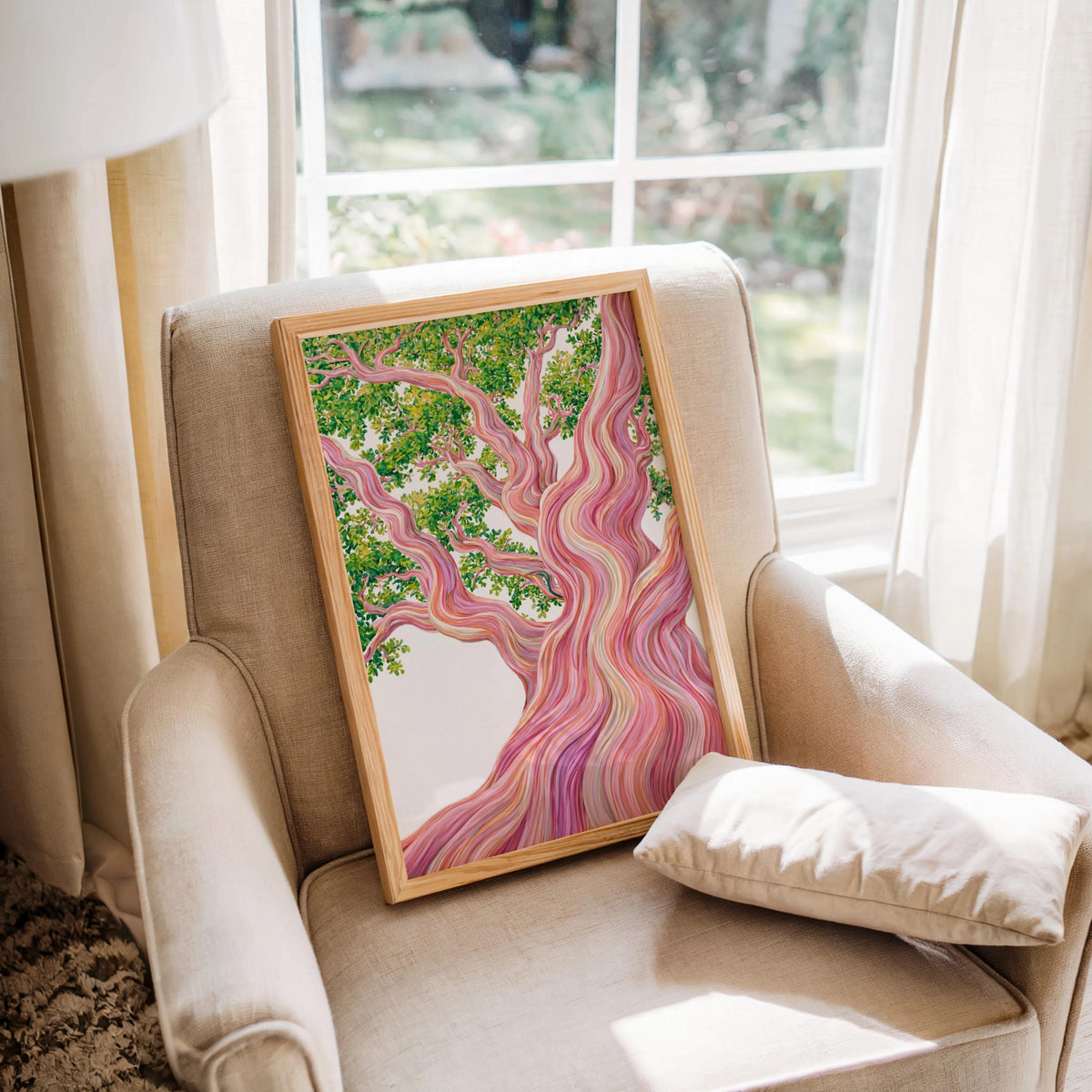 Rainbow Eucalyptus Tree Art Print, Psychedelic Forest Botanical Poster