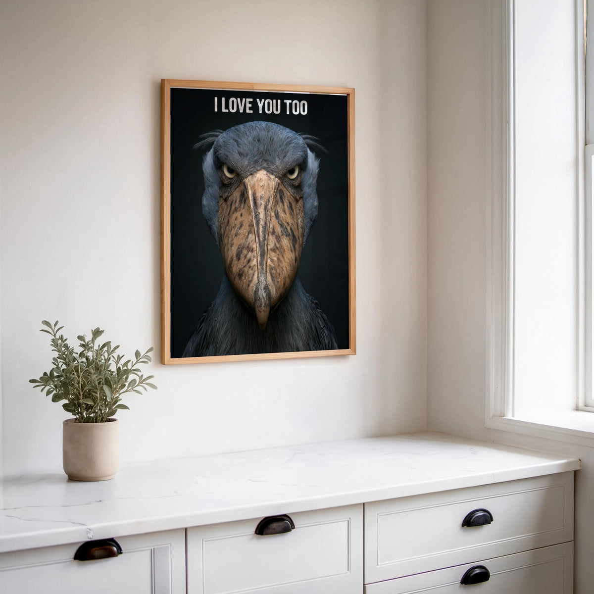 Shoebill Stork Wall Art, Funny Custom Bird Quote Poster, Personalisable Wildlife Photography, Unique Animal Lover Gift, Quirky Home Decor