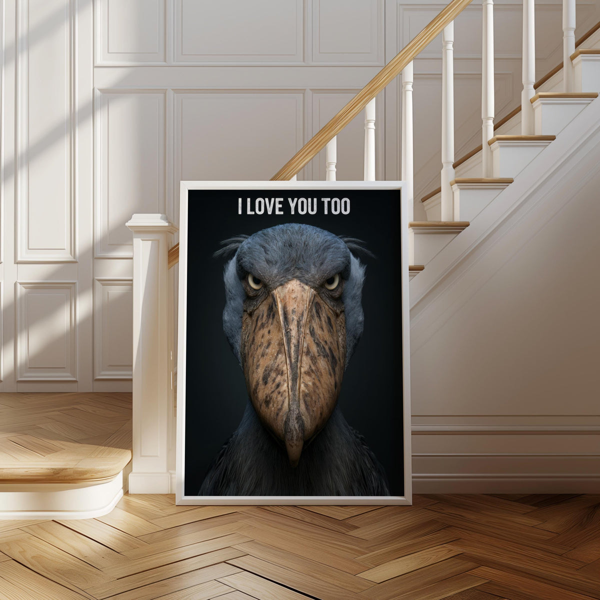 Shoebill Stork Wall Art, Funny Custom Bird Quote Poster, Personalisable Wildlife Photography, Unique Animal Lover Gift, Quirky Home Decor