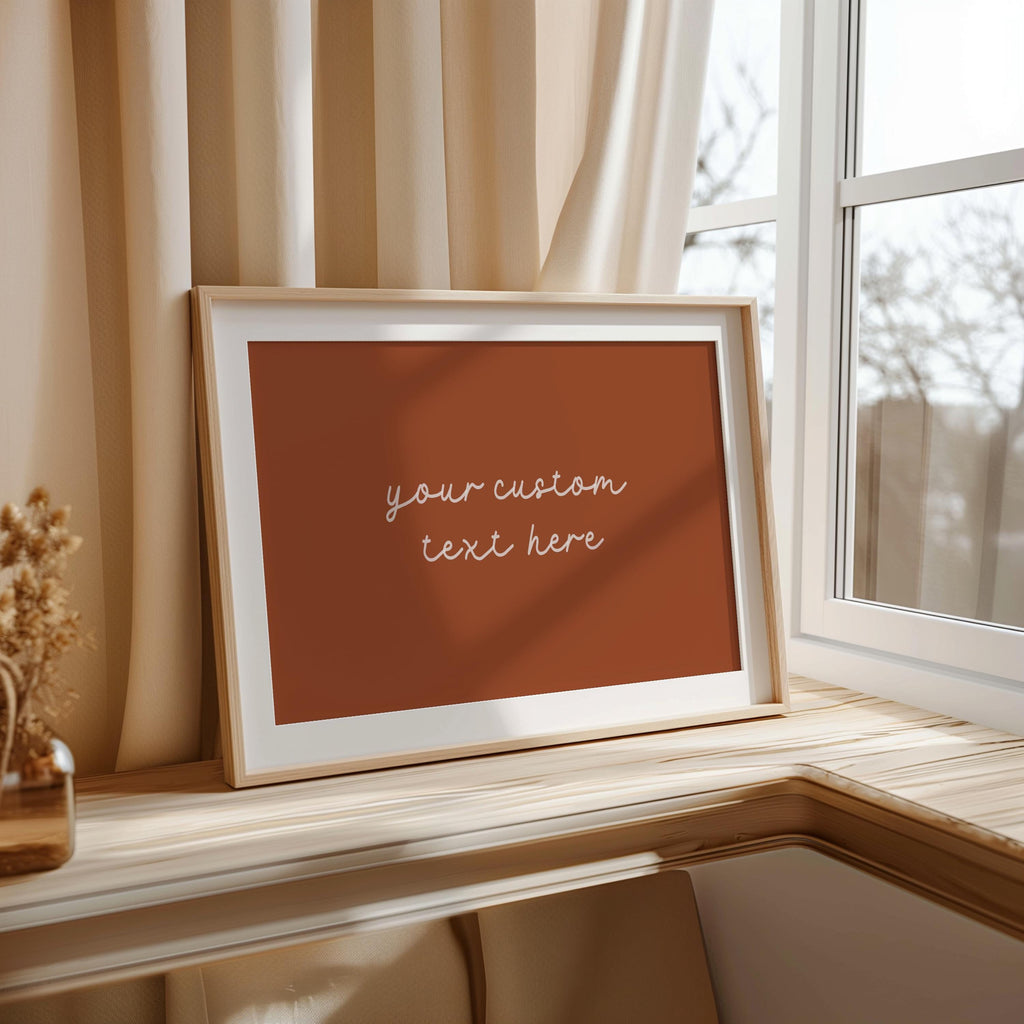 Printed Custom Text Quote Poster, Minimalistic Neutral Wall Art, Modern Typography Print, Trendy Home Decor, Personalized Positive Quote