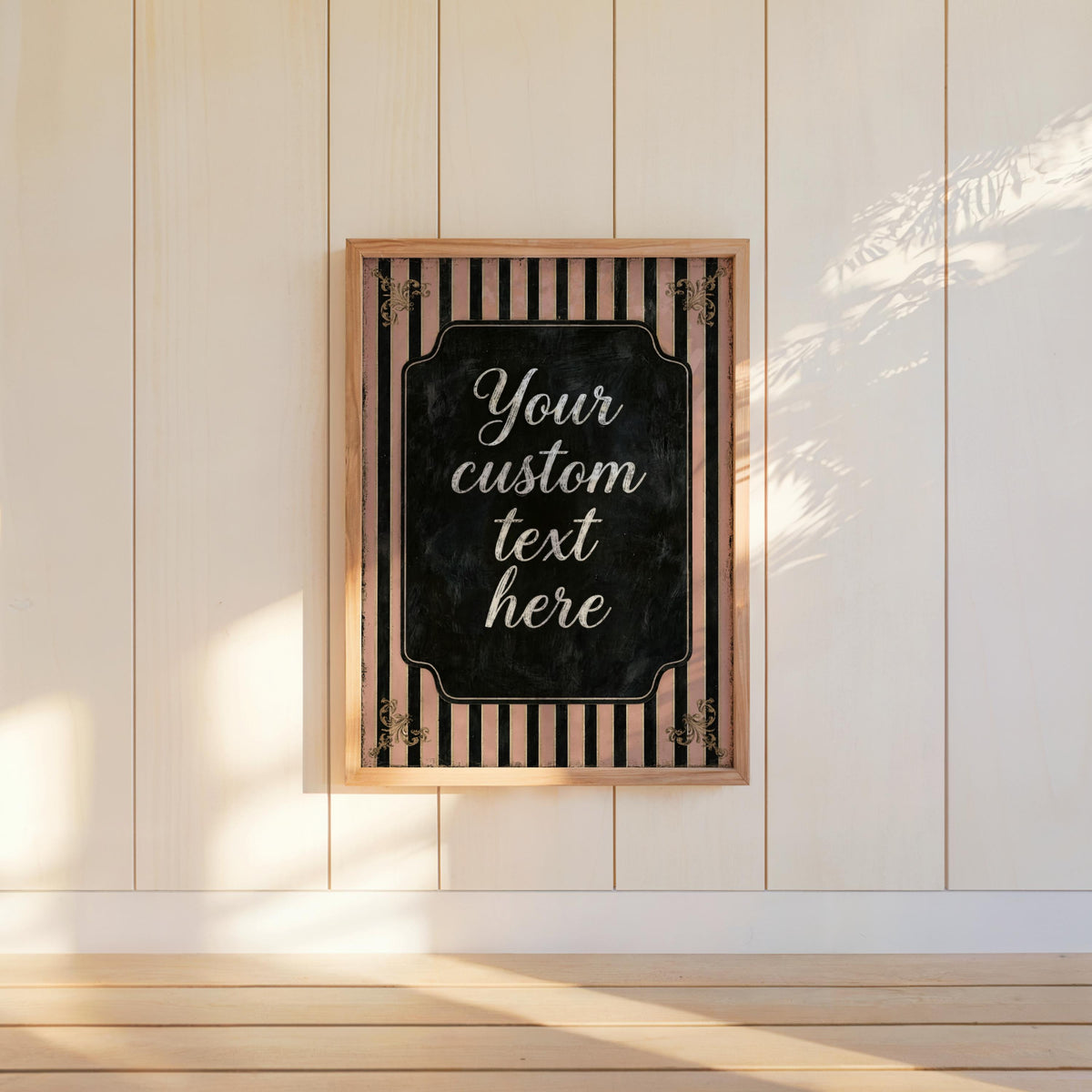 Custom Retro Striped Typography Poster, Personalized Quote Art