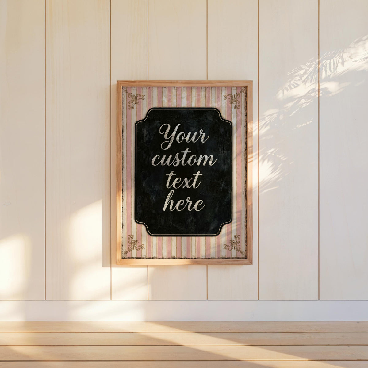 Custom Retro Striped Typography Poster, Personalized Quote Art