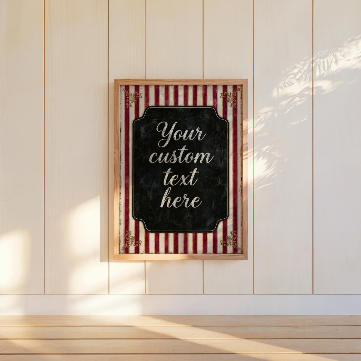 Custom Retro Striped Typography Poster, Personalized Quote Art