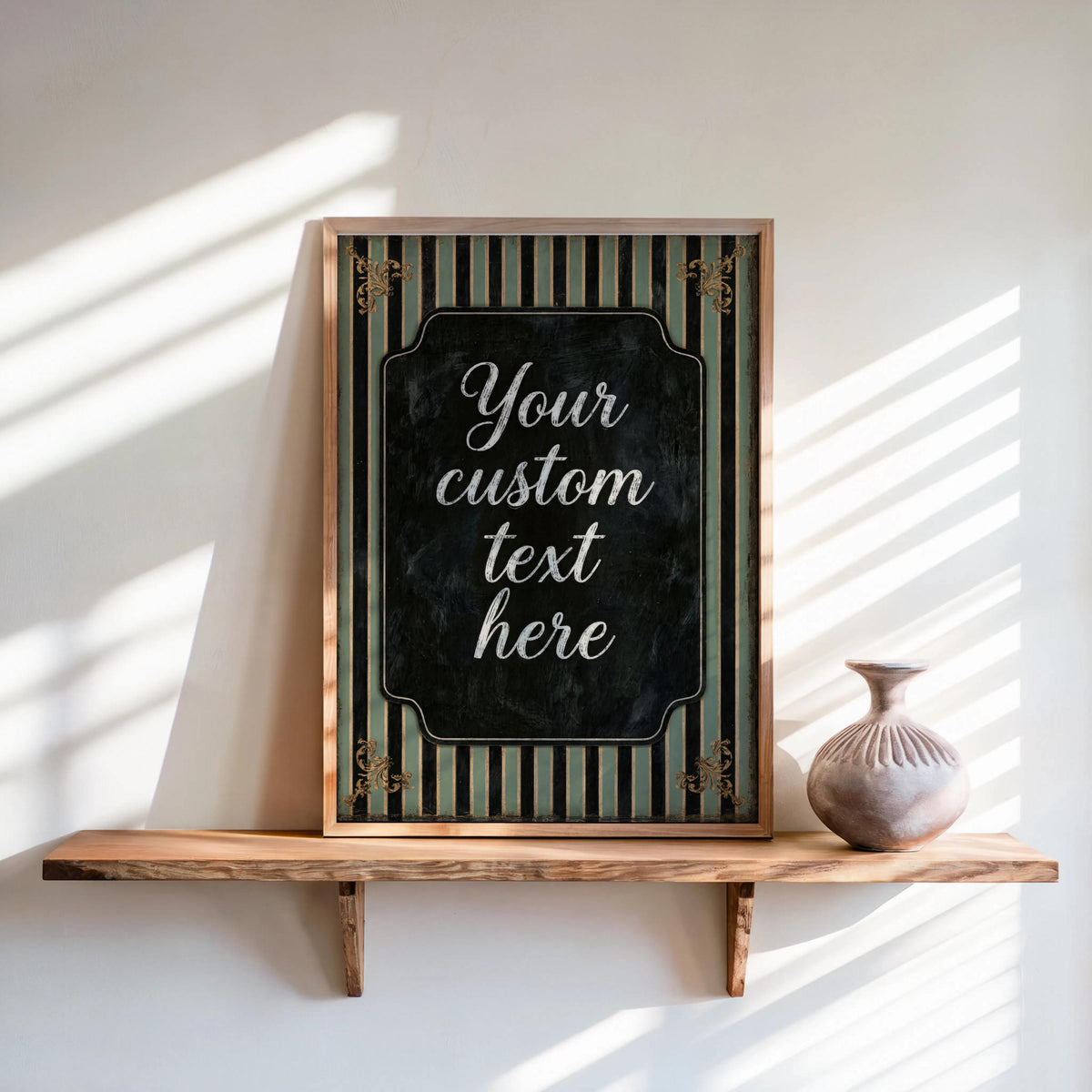Custom Retro Striped Typography Poster, Personalized Quote Art