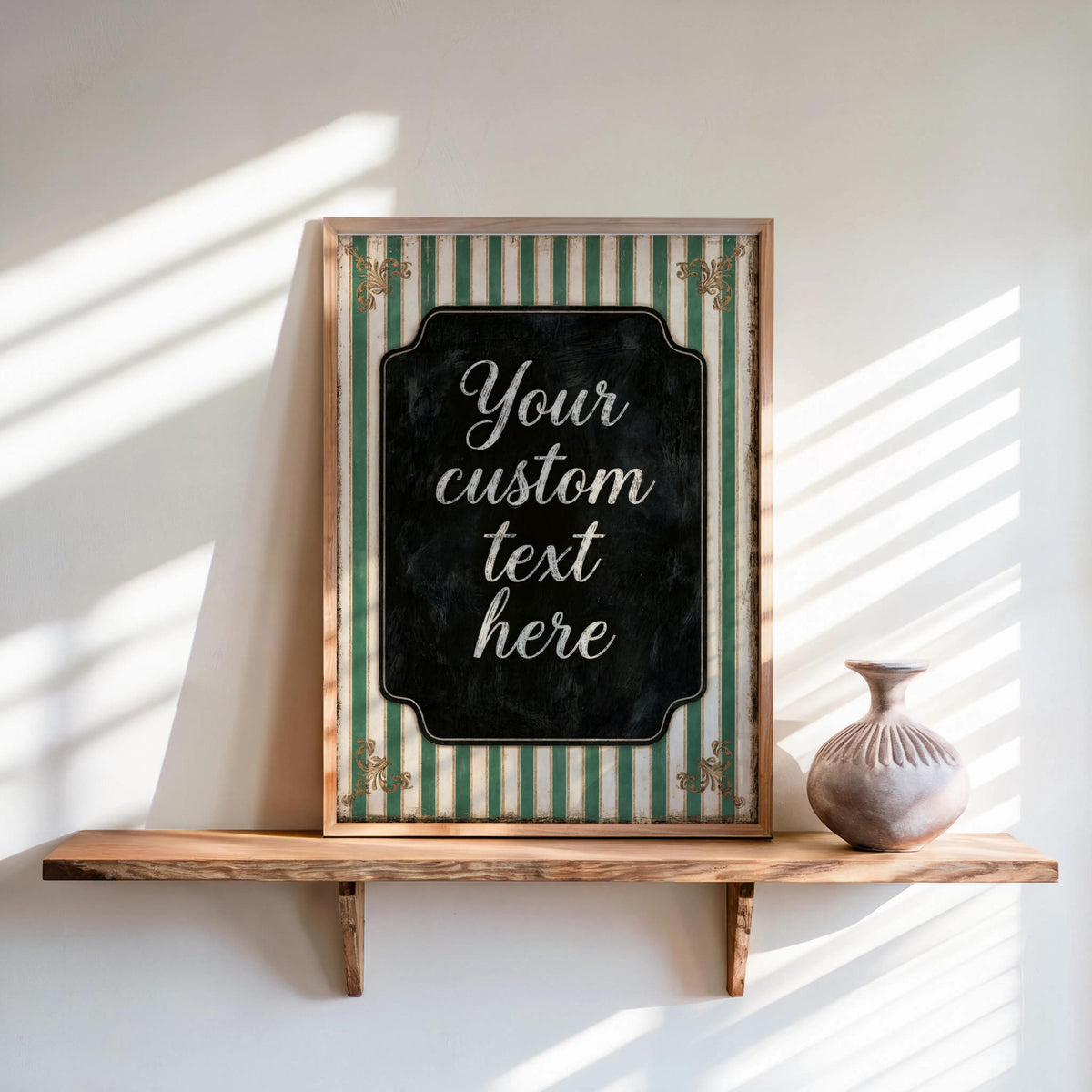 Custom Retro Striped Typography Poster, Personalized Quote Art