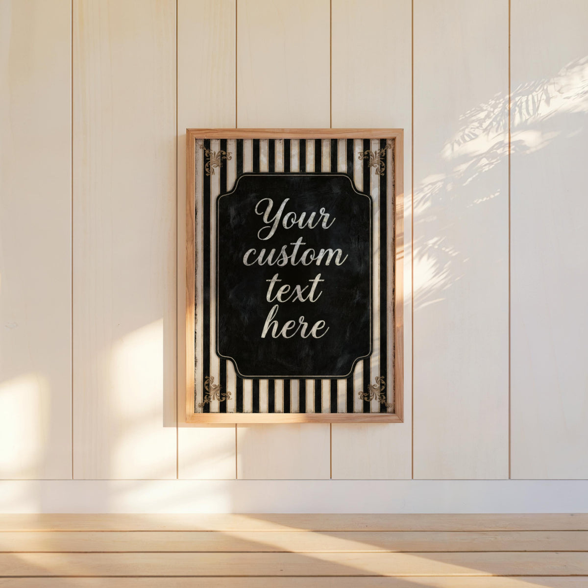 Custom Retro Striped Typography Poster, Personalized Quote Art