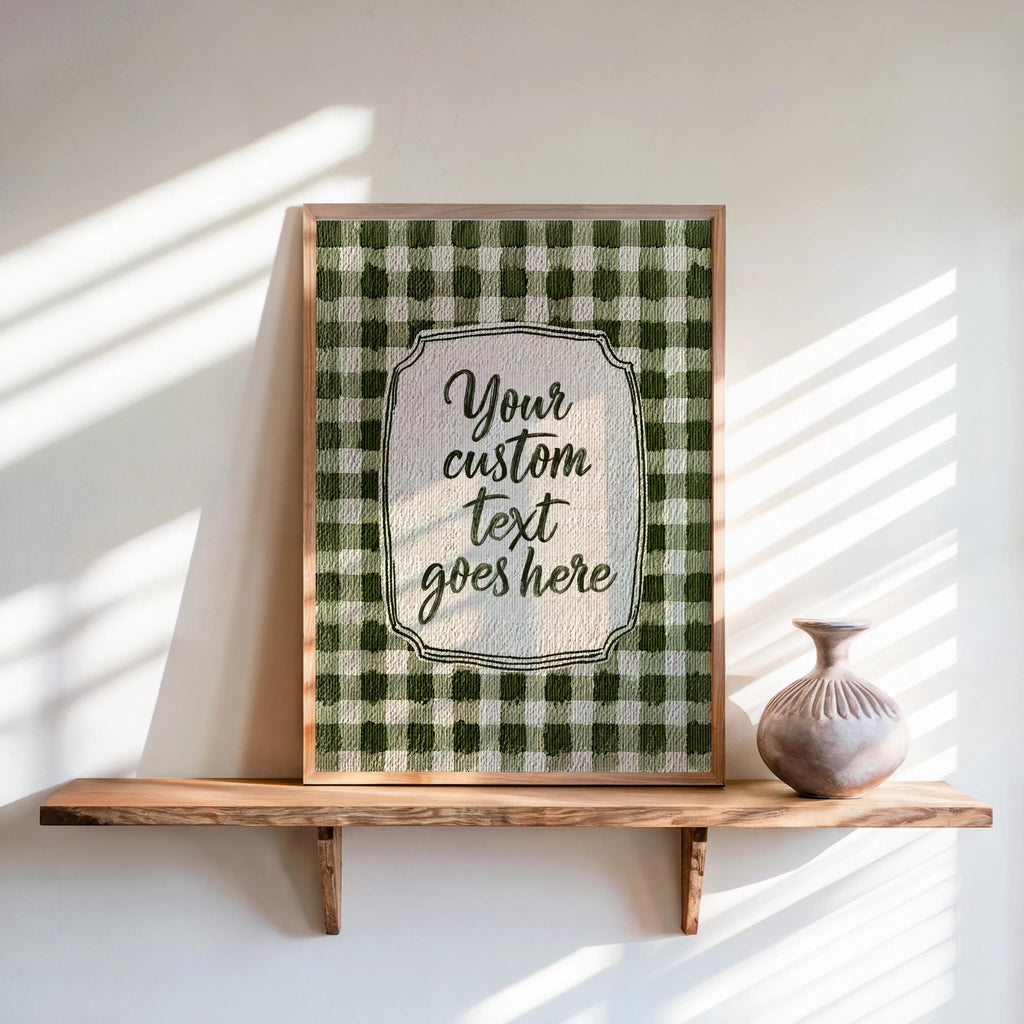 Personalized Gingham Quote Wall Art: Custom Text Print, Retro Typography, Dopamine Decor, it feels so good, how lucky are we, fun & games