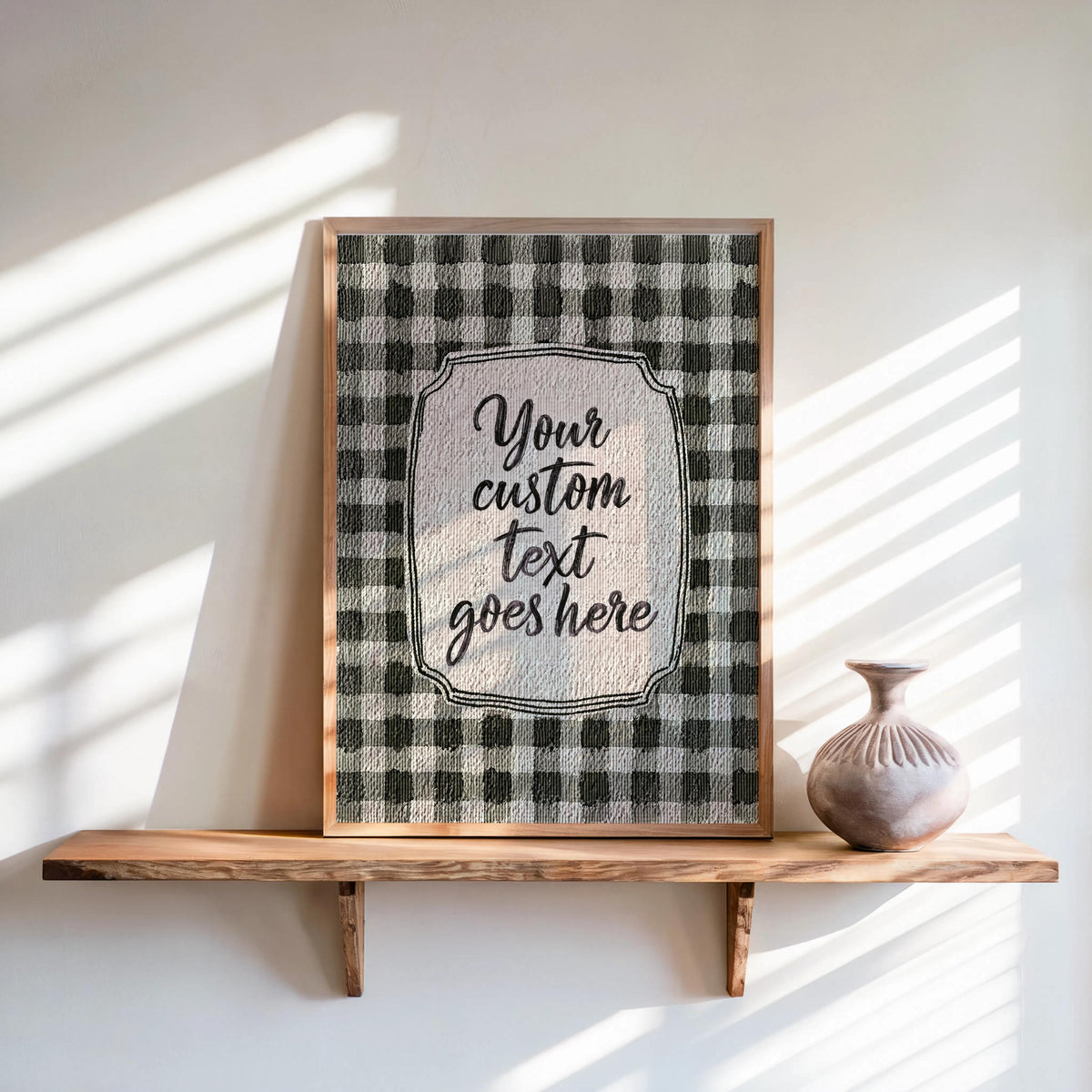Personalized Gingham Quote Wall Art: Custom Text Print, Retro Typography, Dopamine Decor, it feels so good, how lucky are we, fun & games