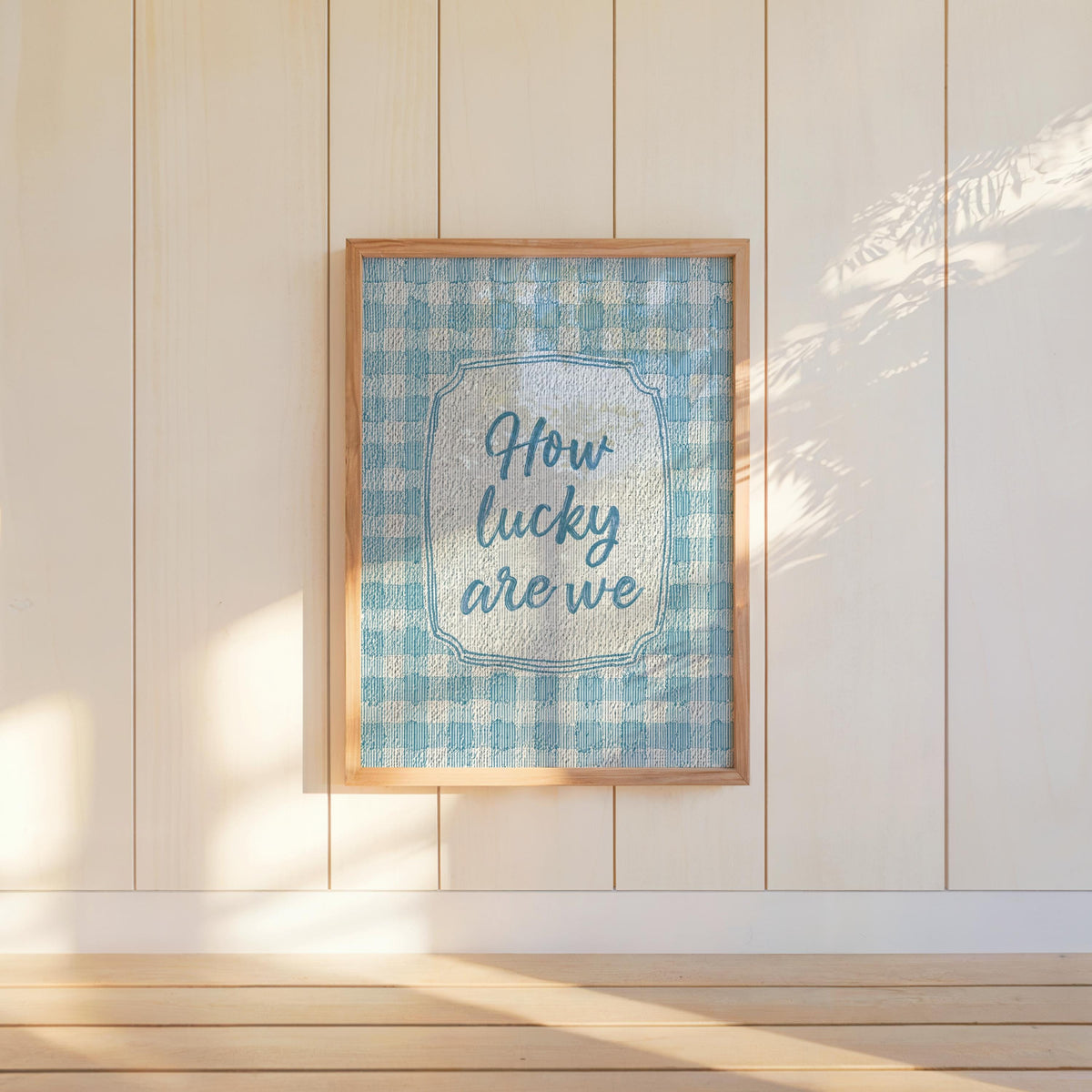 Personalized Gingham Quote Wall Art: Custom Text Print, Retro Typography, Dopamine Decor, it feels so good, how lucky are we, fun & games