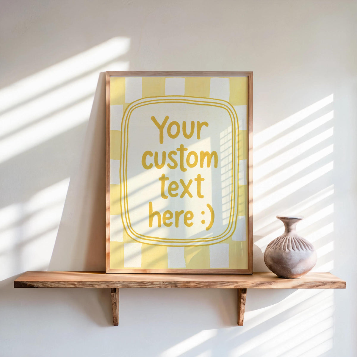Custom Checkered Typography Poster: Personalized Text Wall Art, Gingham Custom Quote Print, How Lucky Are We, Fun & Games, It Feels So Good