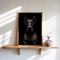 Doberman Gold Chain Wall Art, Luxury Dog Portrait Print, Glam Animal Poster, Modern Office Statement Decor, Doberman Lover Gift