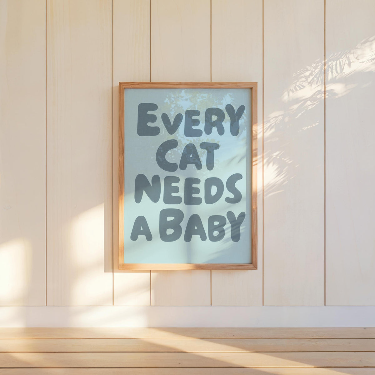 Every Cat Needs a Baby Print, Funny Cat Lover Poster, Retro Nursery Wall Art, Cute Playroom Typography Decor, Whimsical Baby Reveal Quote