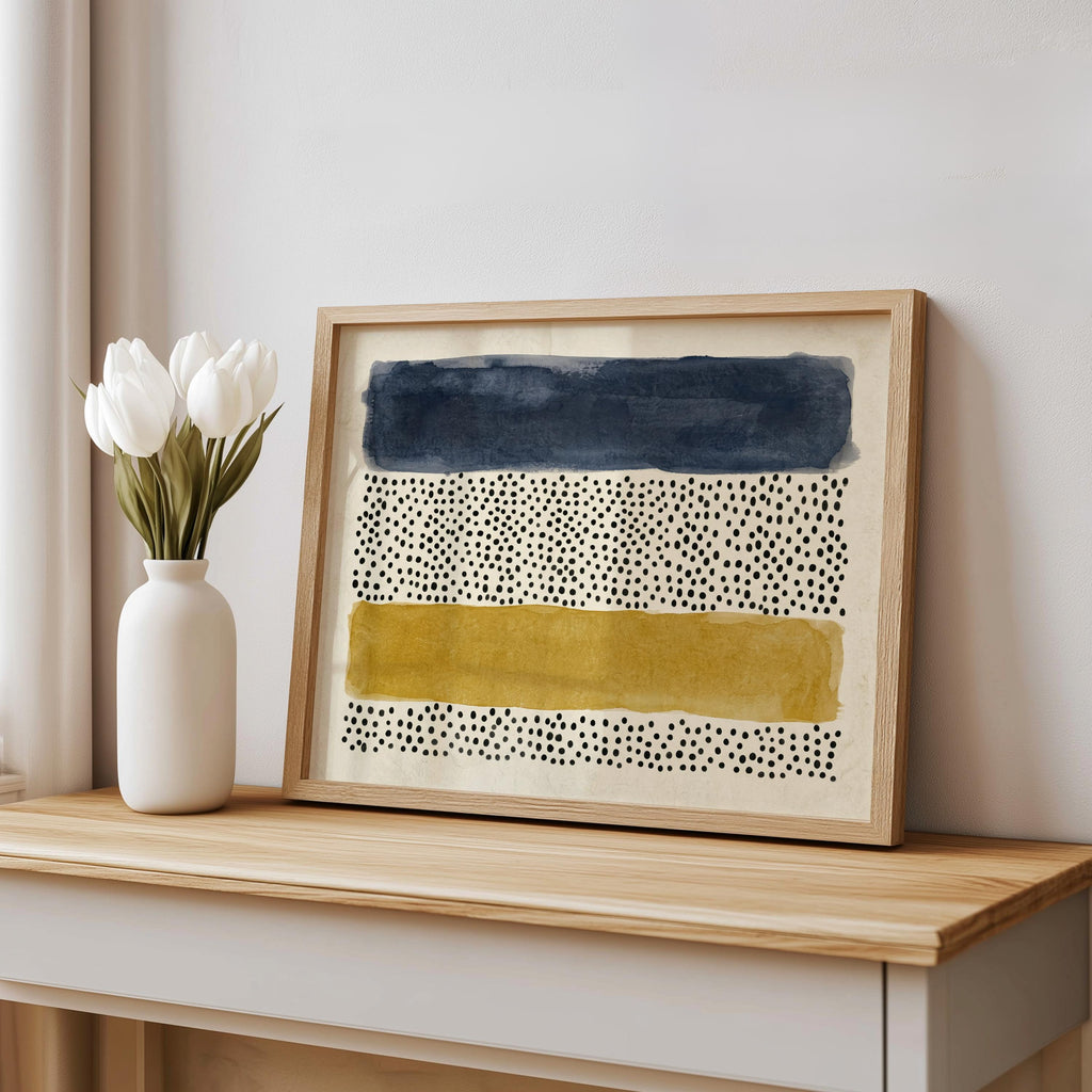 Abstract Minimalist Wall Art, Mid Century Modern Print, Japandi Poster, Wabi Sabi Watercolor Poster, Earthy Boho Decor Horizontal Panel