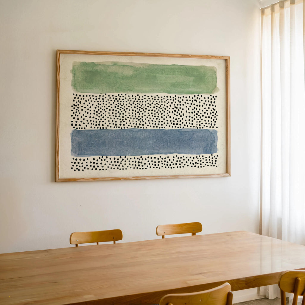 Abstract Minimalist Wall Art, Mid Century Modern Print, Japandi Poster, Wabi Sabi Watercolor Poster, Earthy Boho Decor Horizontal Panel