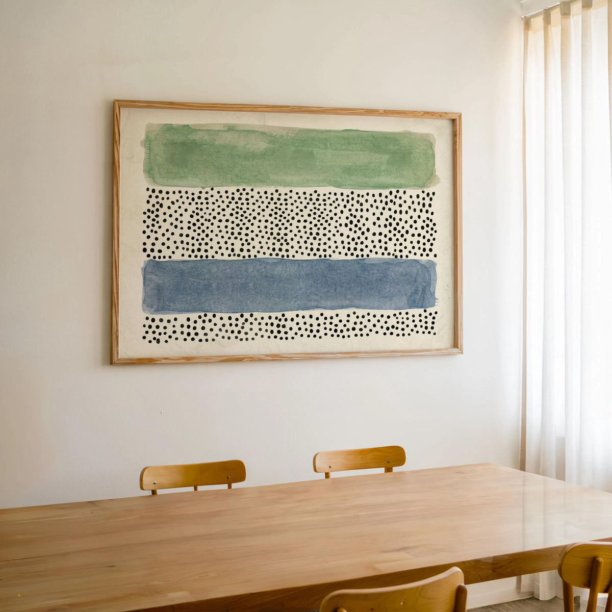 Abstract Minimalist Wall Art, Mid Century Modern Print, Japandi Poster, Wabi Sabi Watercolor Poster, Earthy Boho Decor Horizontal Panel