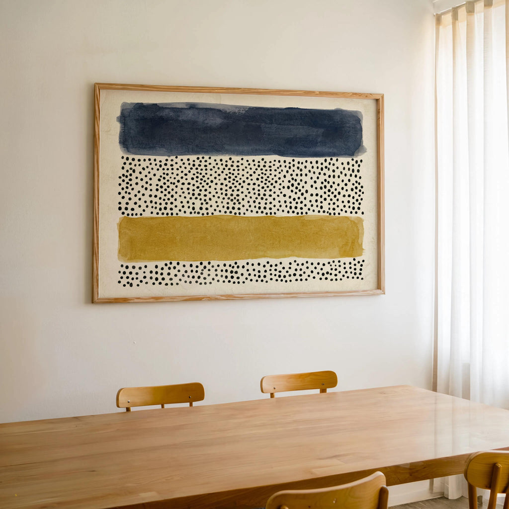 Abstract Minimalist Wall Art, Mid Century Modern Print, Japandi Poster, Wabi Sabi Watercolor Poster, Earthy Boho Decor Horizontal Panel