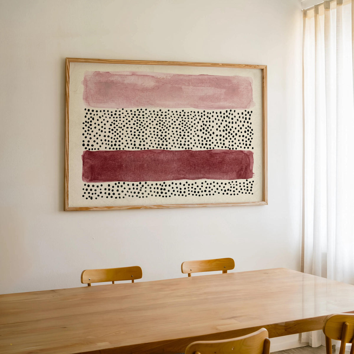 Abstract Minimalist Wall Art, Mid Century Modern Print, Japandi Poster, Wabi Sabi Watercolor Poster, Earthy Boho Decor Horizontal Panel