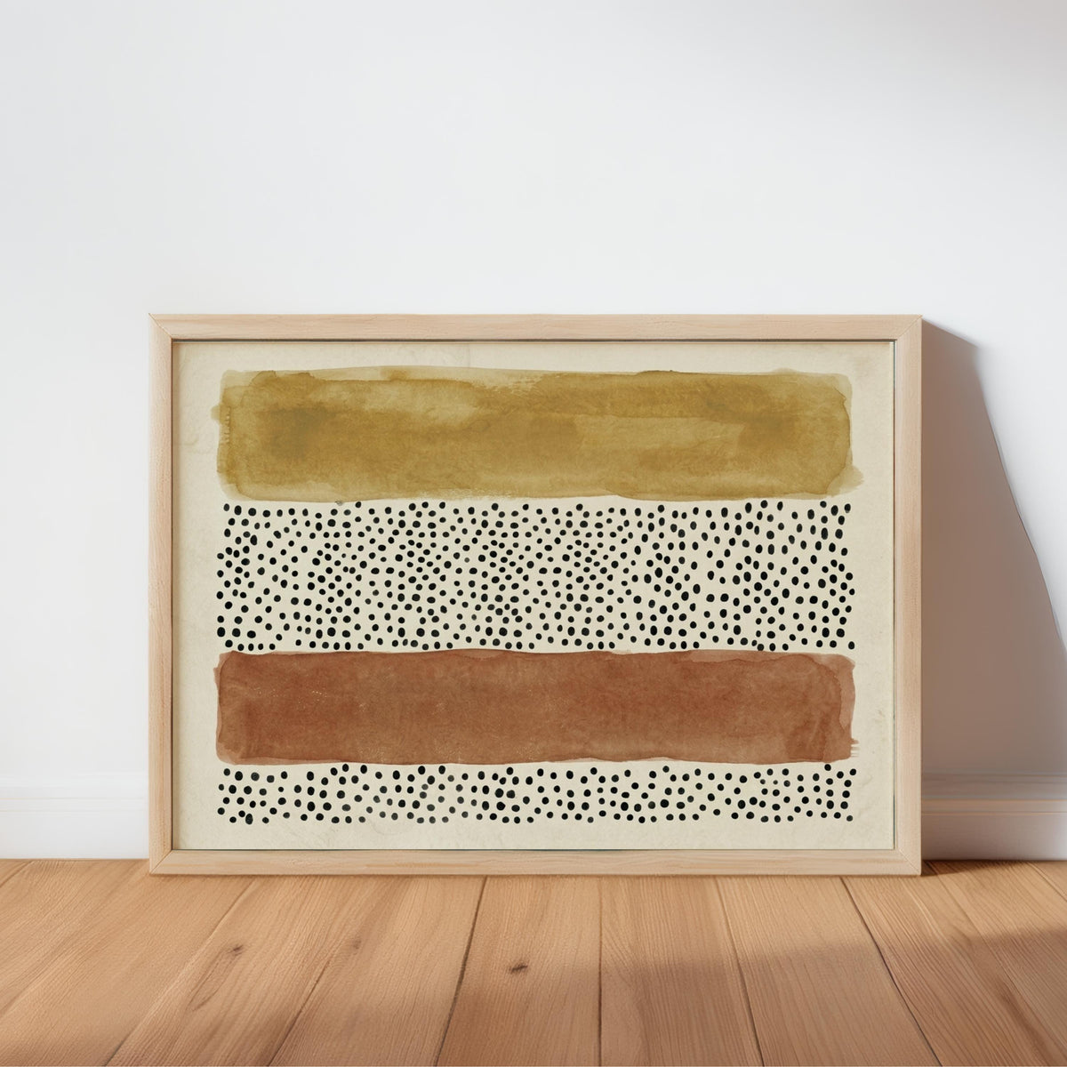 Abstract Minimalist Wall Art, Mid Century Modern Print, Japandi Poster, Wabi Sabi Watercolor Poster, Earthy Boho Decor Horizontal Panel