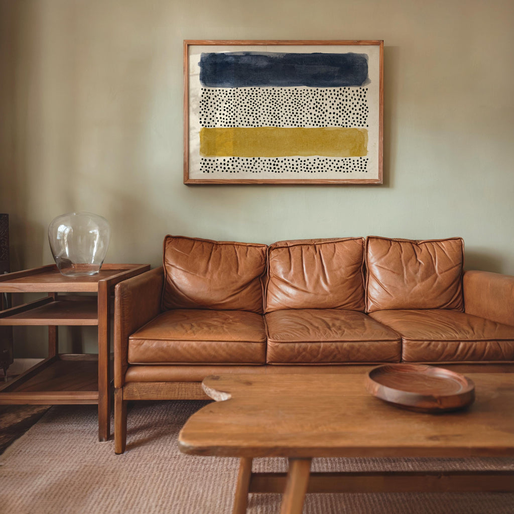 Abstract Minimalist Wall Art, Mid Century Modern Print, Japandi Poster, Wabi Sabi Watercolor Poster, Earthy Boho Decor Horizontal Panel