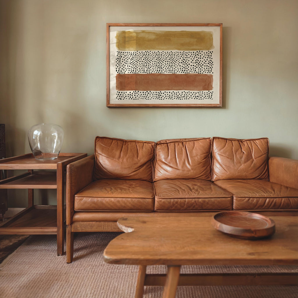Abstract Minimalist Wall Art, Mid Century Modern Print, Japandi Poster, Wabi Sabi Watercolor Poster, Earthy Boho Decor Horizontal Panel