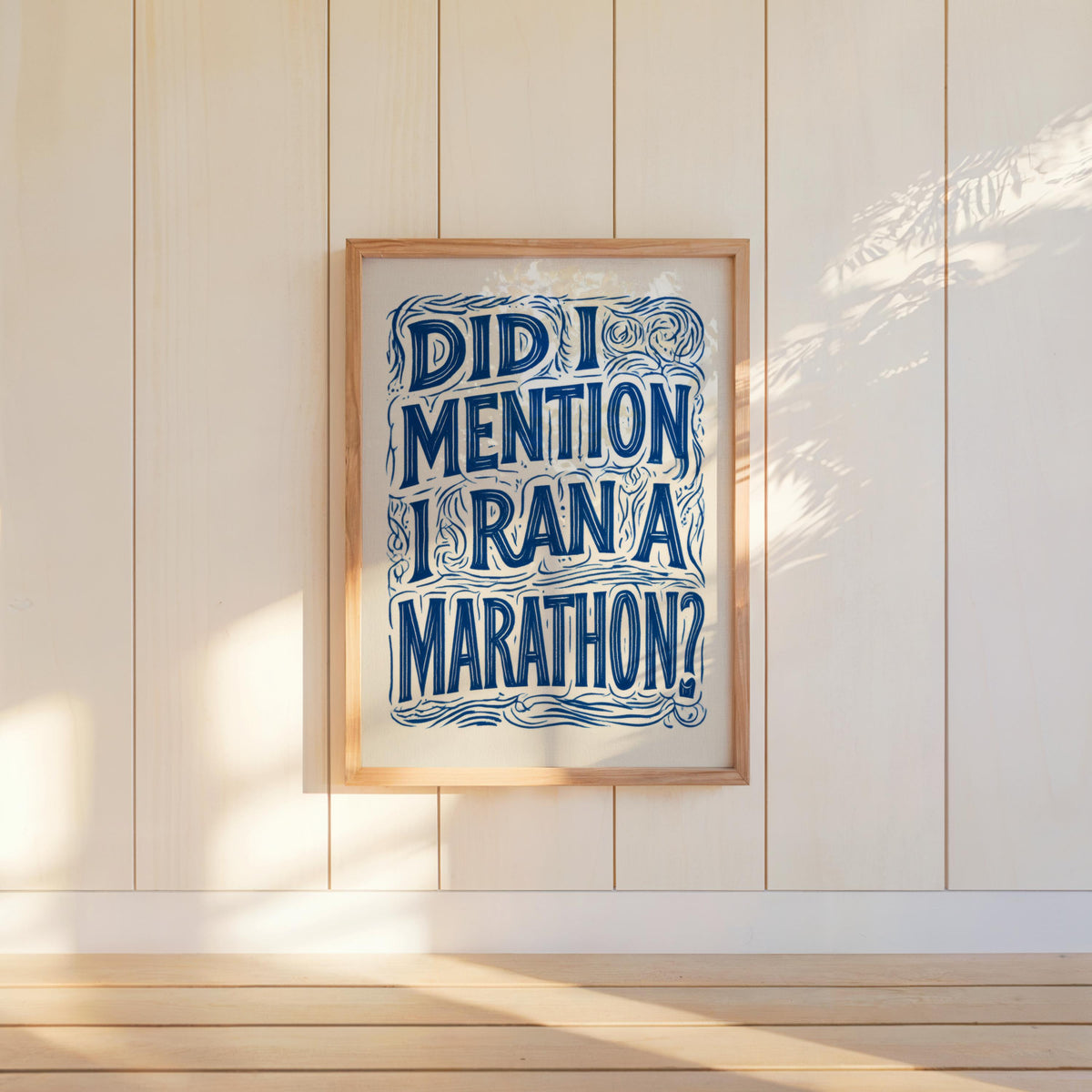 Funny Marathon Finisher Wall Art, Did I Mention I Ran A Marathon Poster, Running Quote Print, Runner Sports Joke Gift, Eclectic Typography