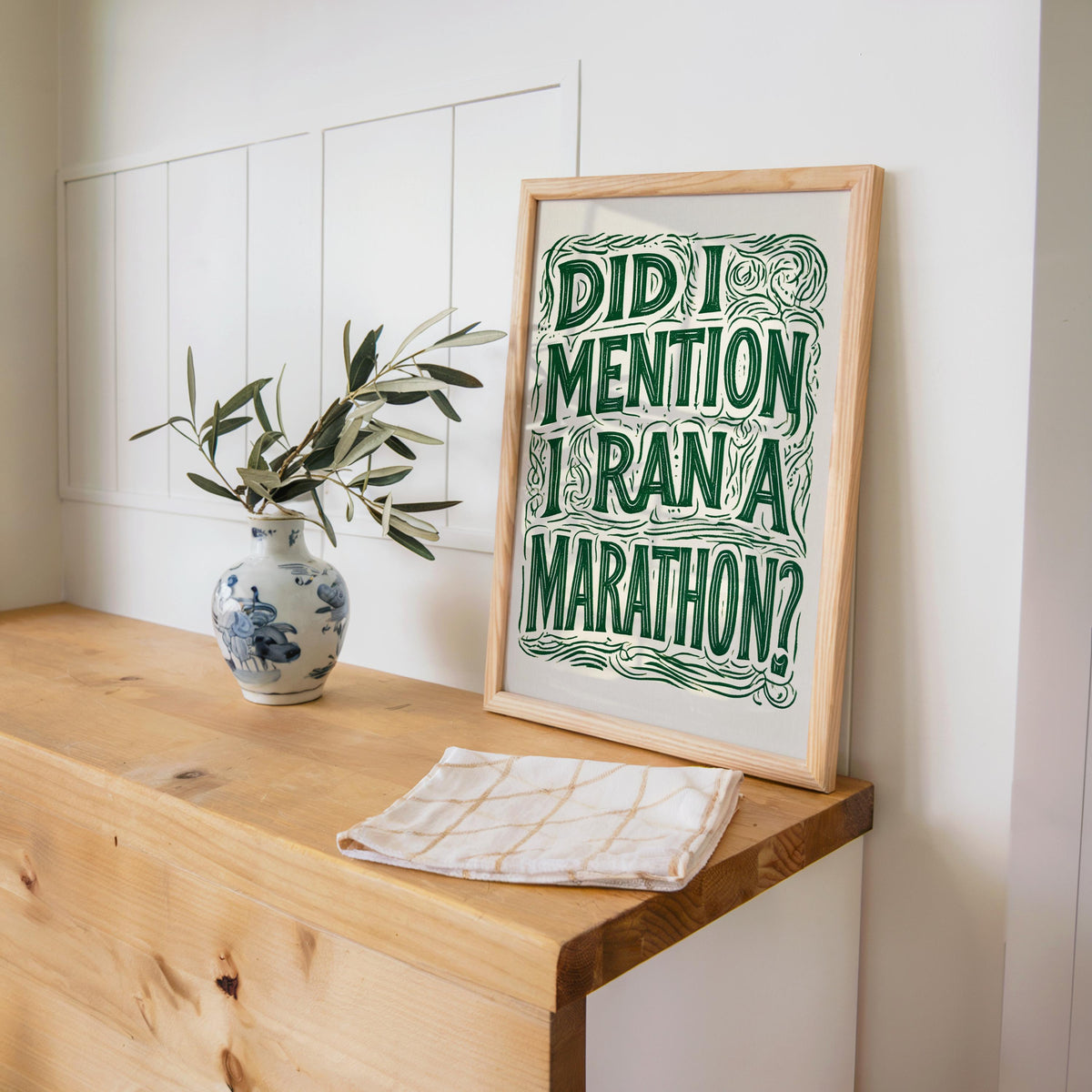 Funny Marathon Finisher Wall Art, Did I Mention I Ran A Marathon Poster, Running Quote Print, Runner Sports Joke Gift, Eclectic Typography