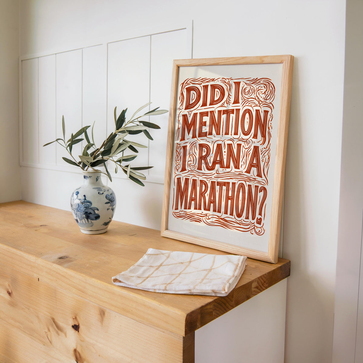 Funny Marathon Finisher Wall Art, Did I Mention I Ran A Marathon Poster, Running Quote Print, Runner Sports Joke Gift, Eclectic Typography