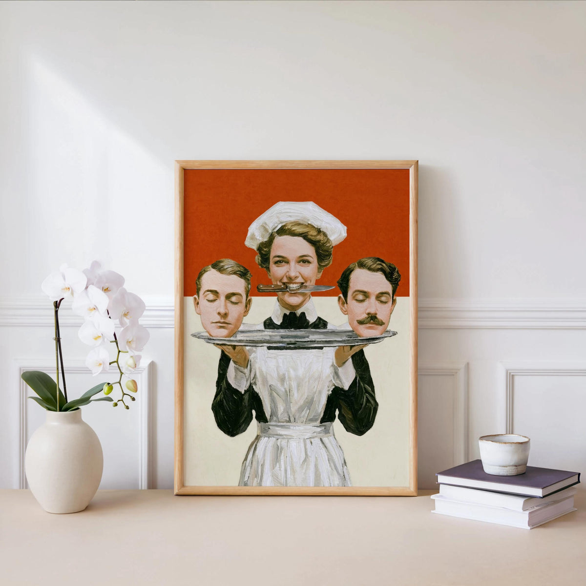 Dark Feminist Art Print "Women Must Serve Men", Bold Humor Poster, Vintage Statement Wall Art, Rebellious Pulp Illustration, Gothic Decor