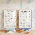 Alphabet & Number Chart, Rainbow Set of 2, Educational Wall Art, Homeschool ABC 123 Decor, Prescool Kids Room Print, Classroom Illustration