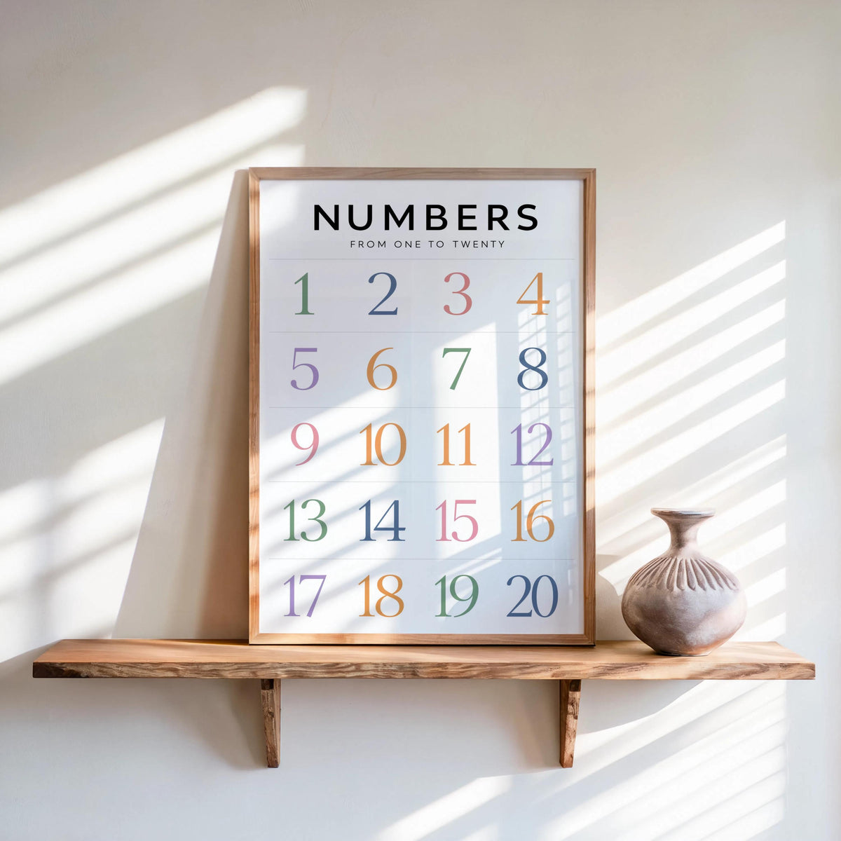 Alphabet & Number Chart, Rainbow Set of 2, Educational Wall Art, Homeschool ABC 123 Decor, Prescool Kids Room Print, Classroom Illustration