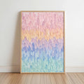 Pastel Impasto Abstract Waves, Long Stroke Textured Art, Soft Rainbow Gradient Print, Modern Minimalist Wall Decor, Line Grade Painting