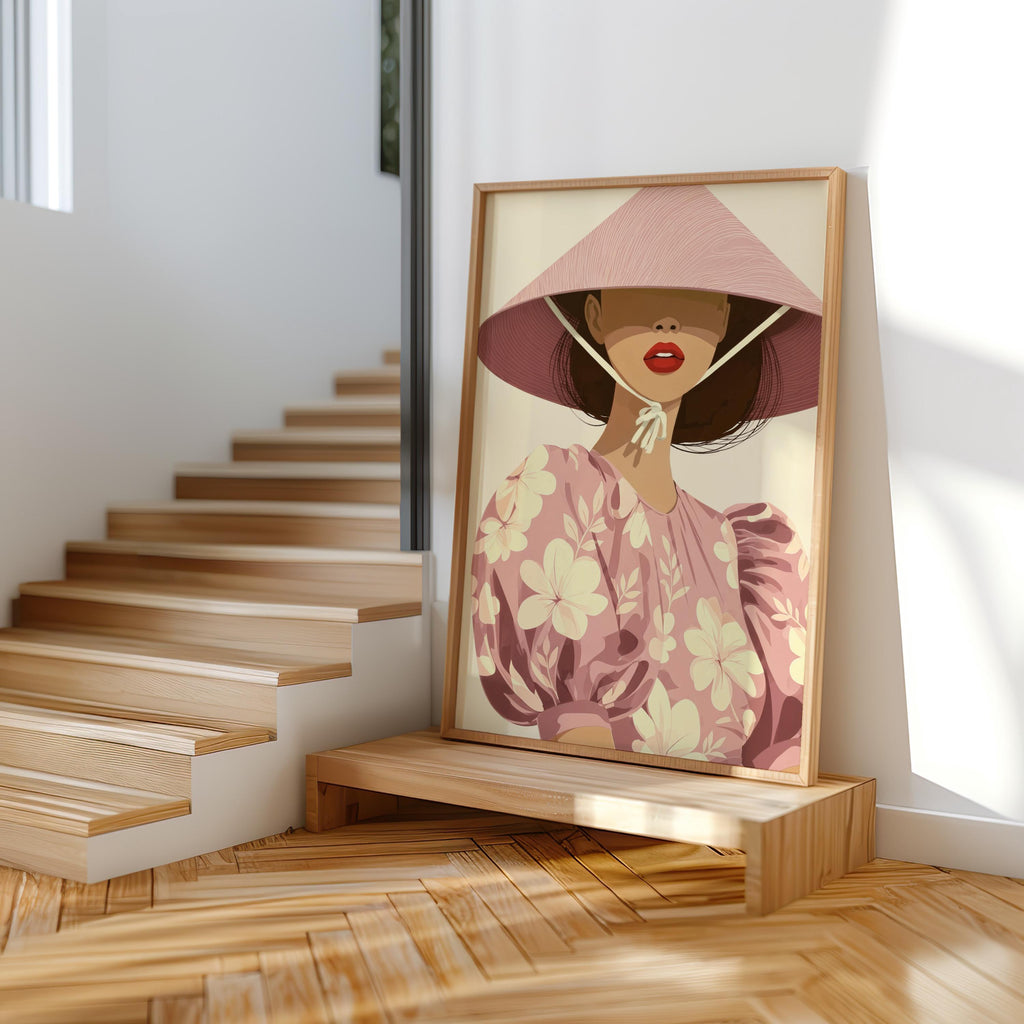 Filipina Woman Wall Art Modern Philippines Fashion Poster, Sampaguita Flower Botanical Print, Southeast Asian Decor, Filipino Pinoy Heritage
