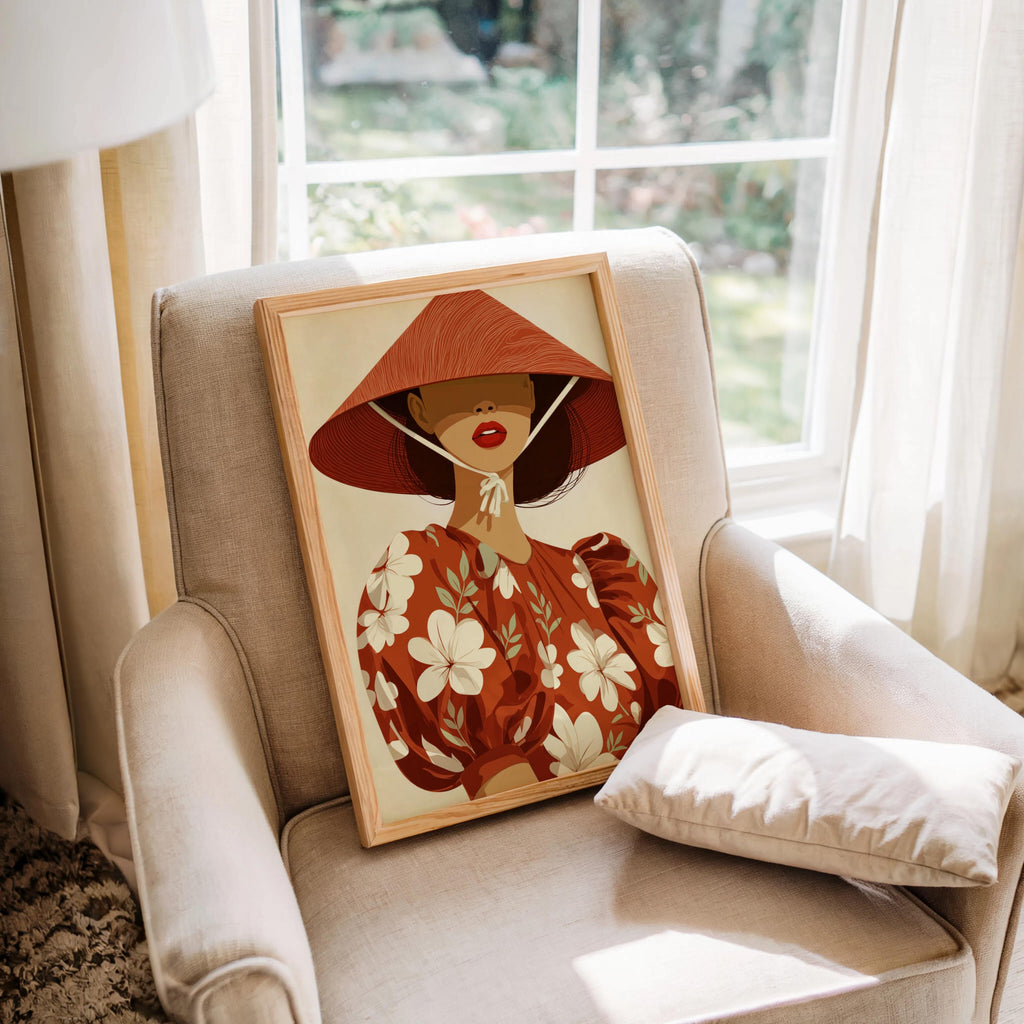 Filipina Woman Wall Art Modern Philippines Fashion Poster, Sampaguita Flower Botanical Print, Southeast Asian Decor, Filipino Pinoy Heritage