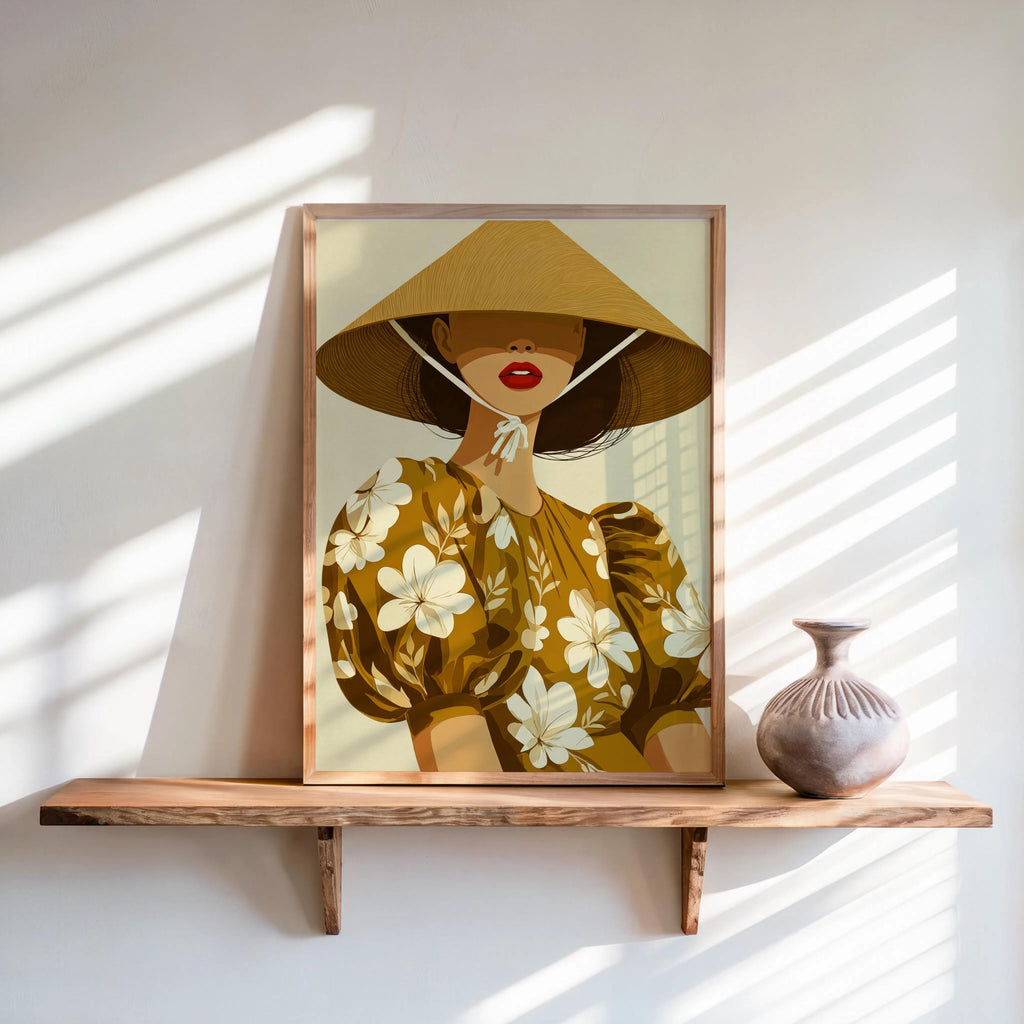 Filipina Woman Wall Art Modern Philippines Fashion Poster, Sampaguita Flower Botanical Print, Southeast Asian Decor, Filipino Pinoy Heritage