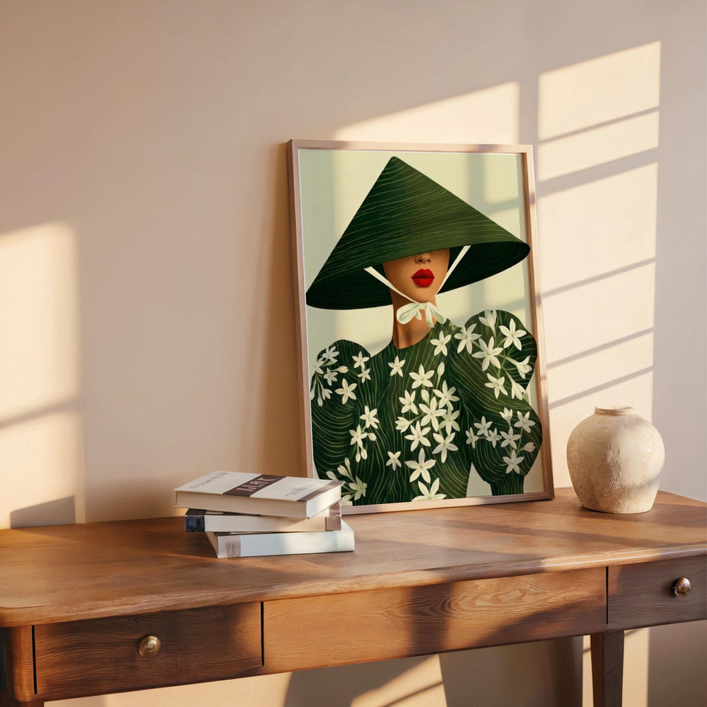 Filipino Sampaguita Flower Print, Philippines Woman Fashion Wall Art, Filipina Tropical Asian Girl Botanical Poster, Pinoy Heritage Decor