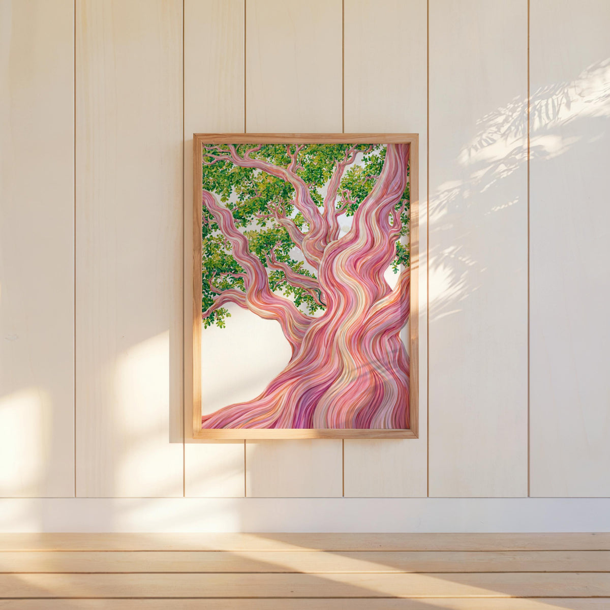 Rainbow Eucalyptus Tree Art Print, Psychedelic Forest Botanical Poster