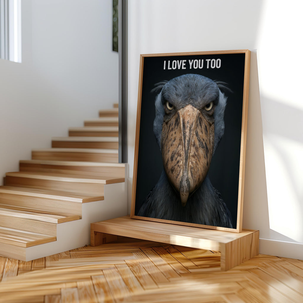 Shoebill Stork Wall Art, Funny Custom Bird Quote Poster, Personalisable Wildlife Photography, Unique Animal Lover Gift, Quirky Home Decor