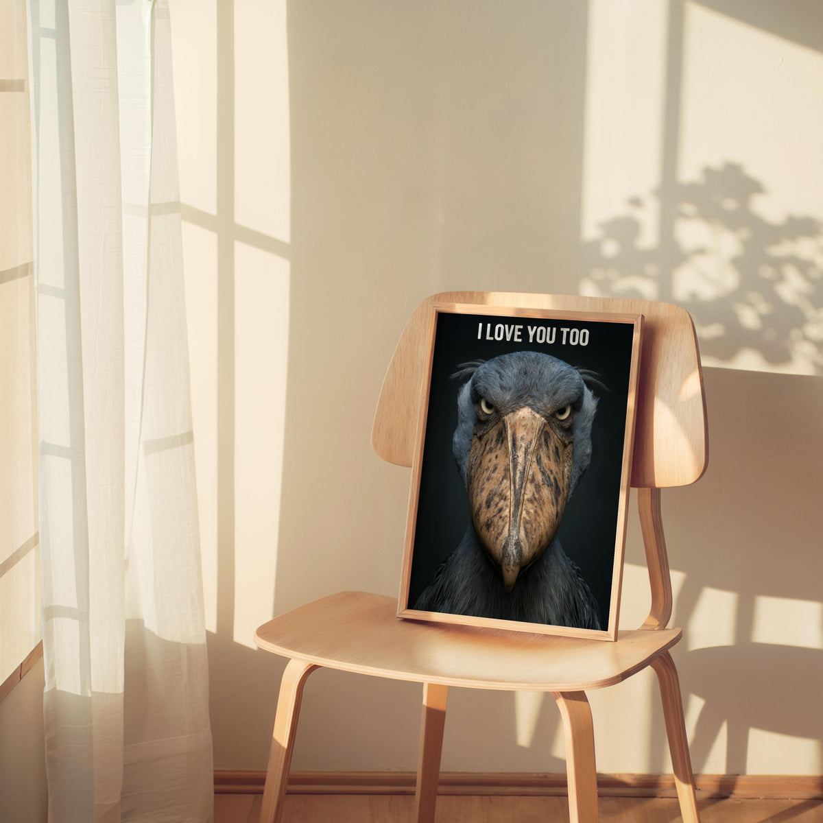 Shoebill Stork Wall Art, Funny Custom Bird Quote Poster, Personalisable Wildlife Photography, Unique Animal Lover Gift, Quirky Home Decor