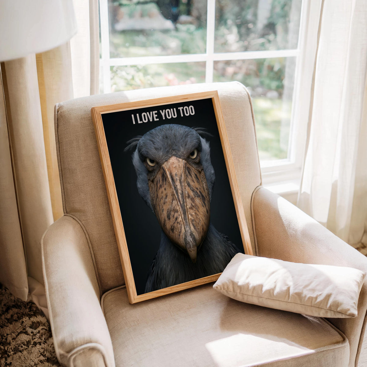 Shoebill Stork Wall Art, Funny Custom Bird Quote Poster, Personalisable Wildlife Photography, Unique Animal Lover Gift, Quirky Home Decor
