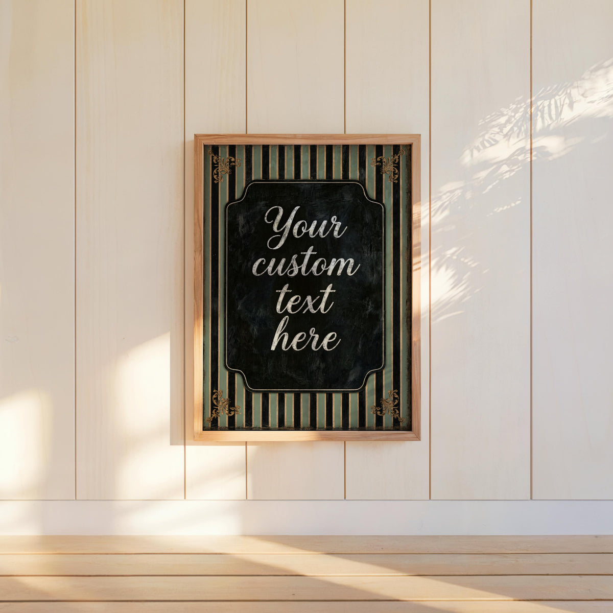 Custom Retro Striped Typography Poster, Personalized Quote Art