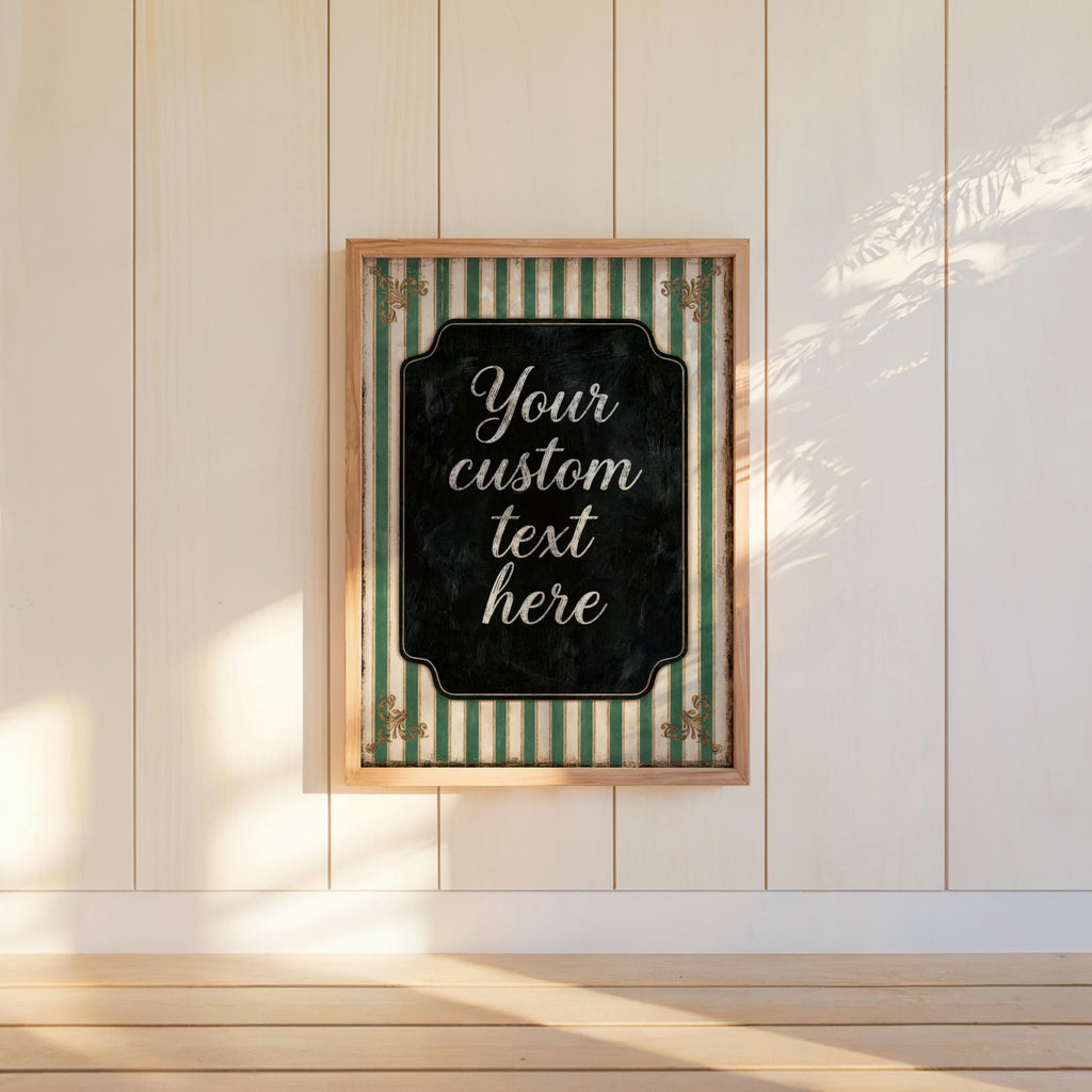 Custom Retro Striped Typography Poster, Personalized Quote Art