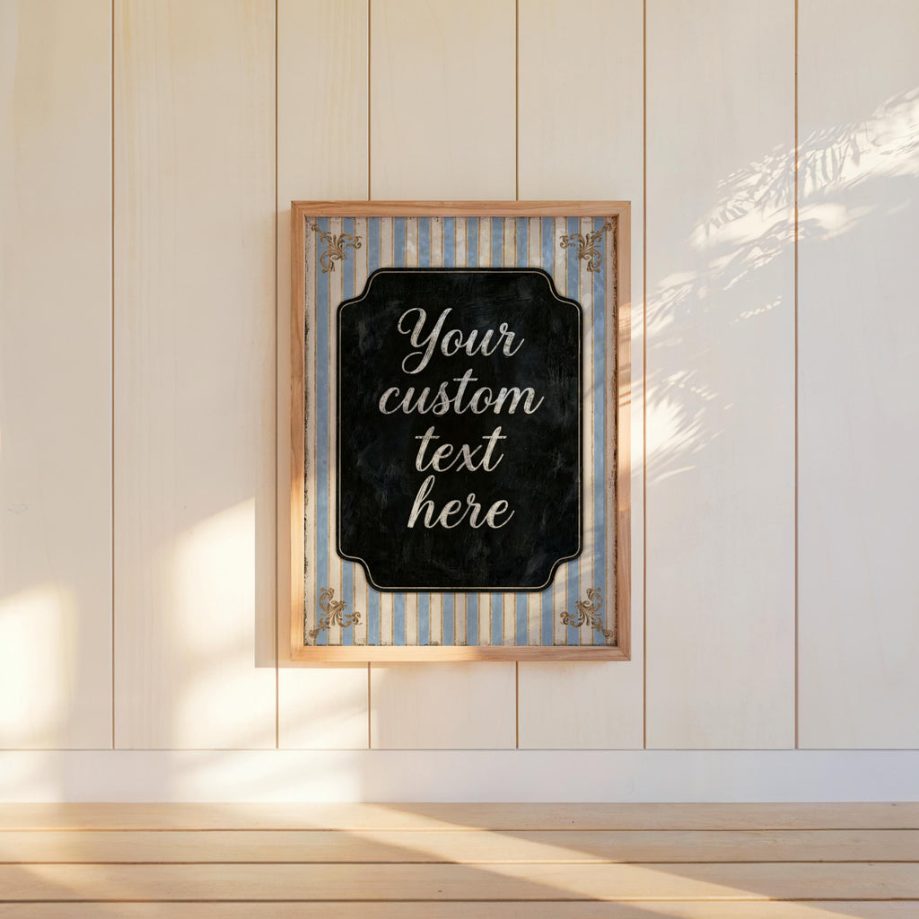 Custom Retro Striped Typography Poster, Personalized Quote Art