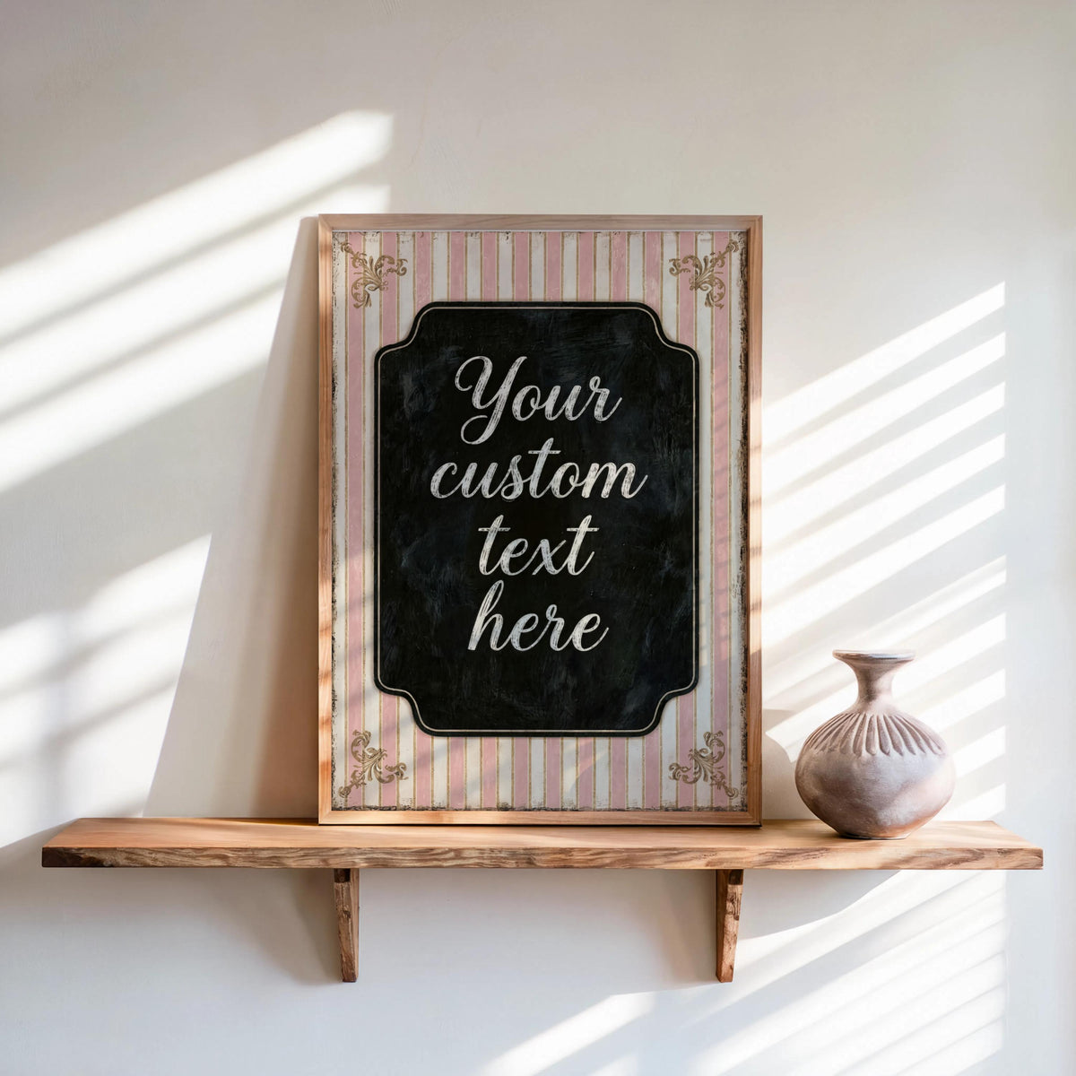 Custom Retro Striped Typography Poster, Personalized Quote Art