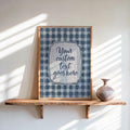 Personalized Gingham Quote Wall Art: Custom Text Print, Retro Typography, Dopamine Decor, it feels so good, how lucky are we, fun & games