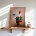 Hummingbird Mexican Wall Art, Vintage Agave Botanical Flower Print, Cottage Garden Poster, Plant Lover Kitchen Decor, Bird Lover Gift