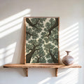 Forest Canopy Wall Art: Tree Treetop Illustration, Minimalist Nature Print, Earthy Green Botanical Decor, Woodland nature Japanese style