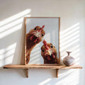 Funny Chicken Wall Art, Rustic Hen Painting, Whimsical Farm Animal Print, Mid Century Retro Bird Poster, Quirky Country Bird Kitchen Decor