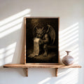 Gargoyle Bathroom Wall Art, Gothic Toilet Paper Poster, Dark Humor Restroom Print, Weird Medieval Decor