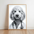 Doctor Dog Portrait, Veterinary Clinic Decor, Medical Office Poster, Funny Pet Wall Art, Veterinarian Gift, Animal Nurse Decoration, Printed